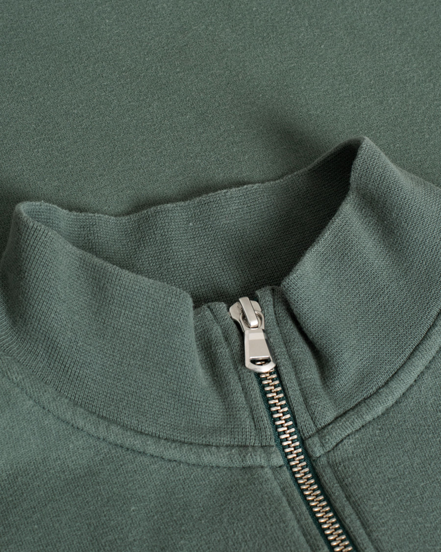 Herren | Pullover | Pre-owned | Sunspel Loopback Half Zip Sweatshirt Racing Green