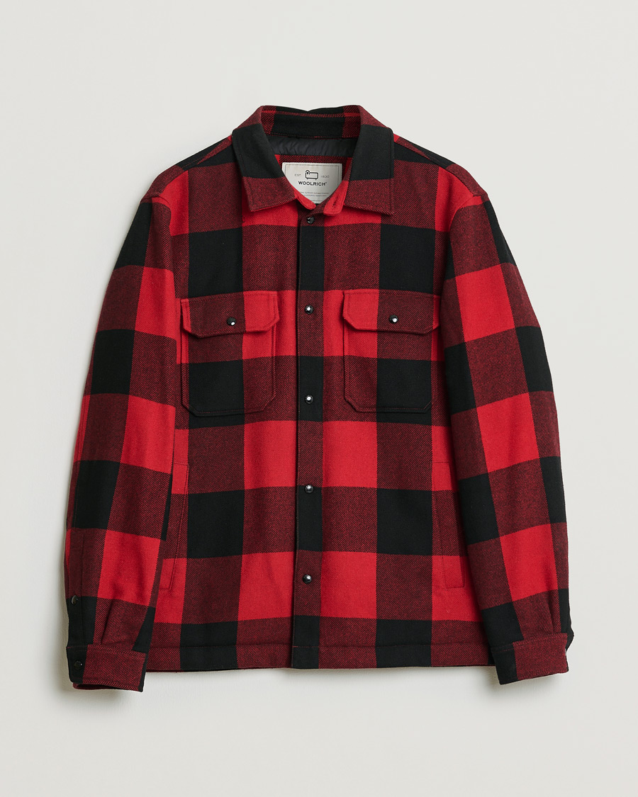 Herren | Pre-owned Jacken | Pre-owned | Woolrich Alaskan Wool Padded Overshirt Red Buffalo L