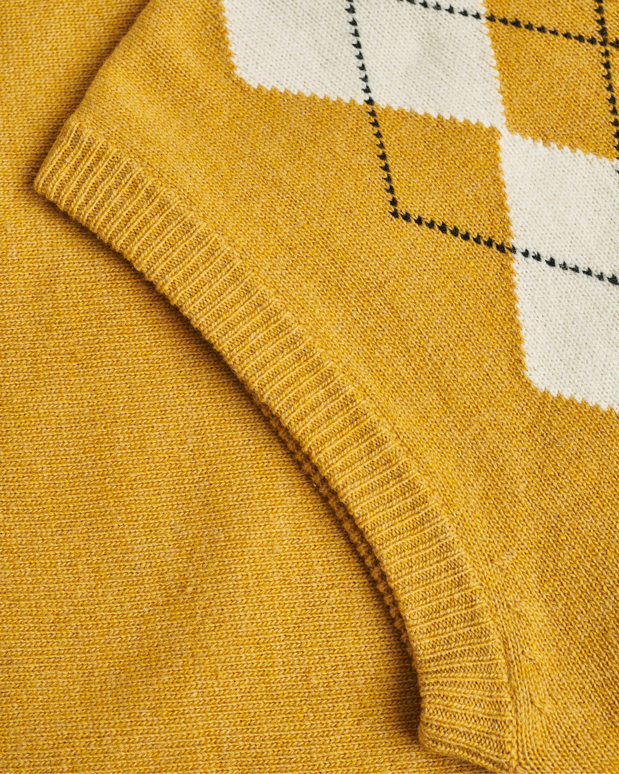 Herren | Pre-owned Pullover | Pre-owned | Marni Shetland Argyle Knit Vest White/Yellow 48ashmere Hoodie Beige S