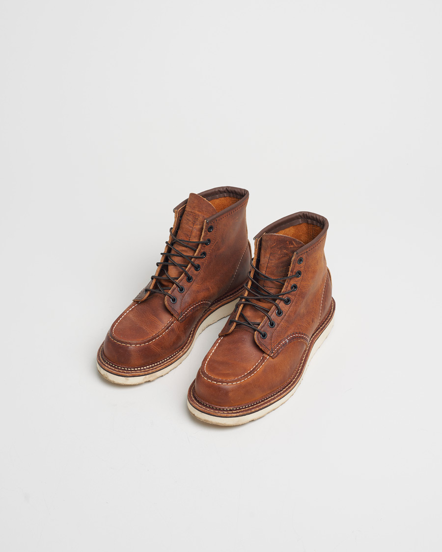 Herren | Red Wing Shoes Moc Toe Boot Copper Rough/Tough Leather | Pre-owned | Red Wing Shoes Moc Toe Boot Copper Rough/Tough Leather