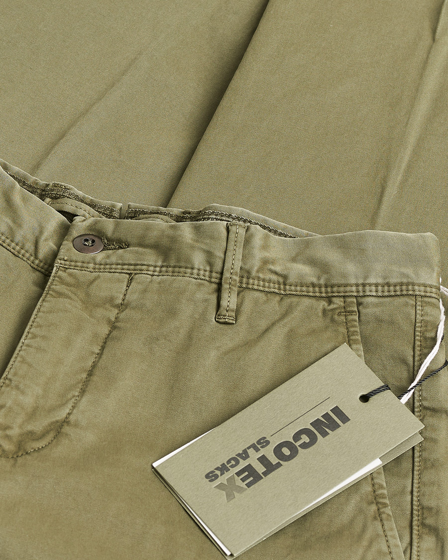 Herren | Pre-owned Hosen | Pre-owned | Incotex Slim Fit Garment Dyed Slacks Olive W29