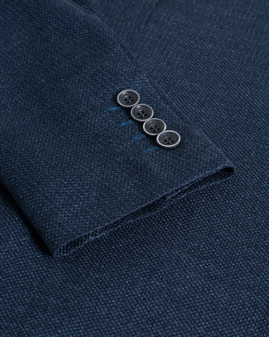 Herren |  | Pre-owned | Canali Linen/Cotton Jersey Blazer Dark Blue