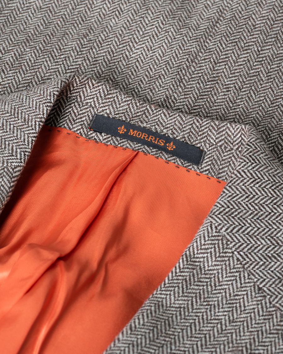 Herren | Sakkos | Pre-owned | Morris Herringbone Wool Blazer Beige 50