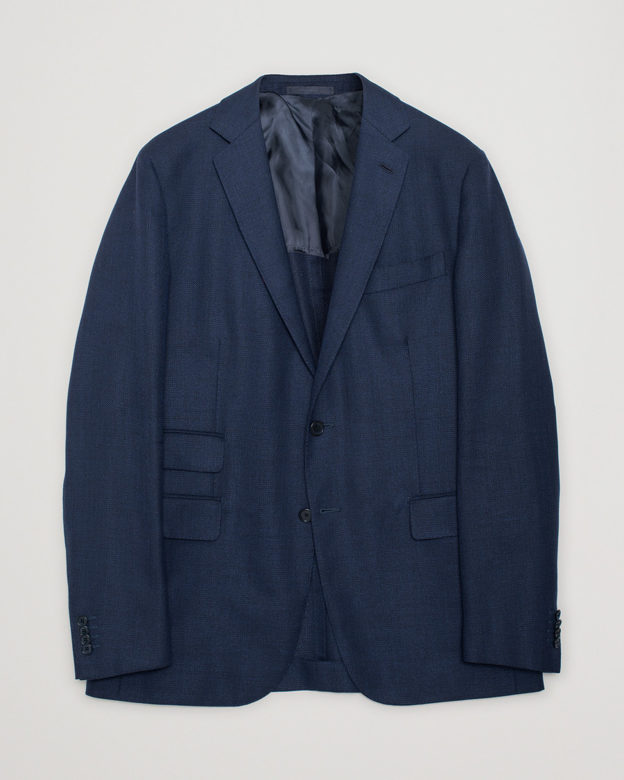 Herren | Pre-owned Sakkos | Pre-owned | Caruso Wool Hopsack Blazer Navy 52
