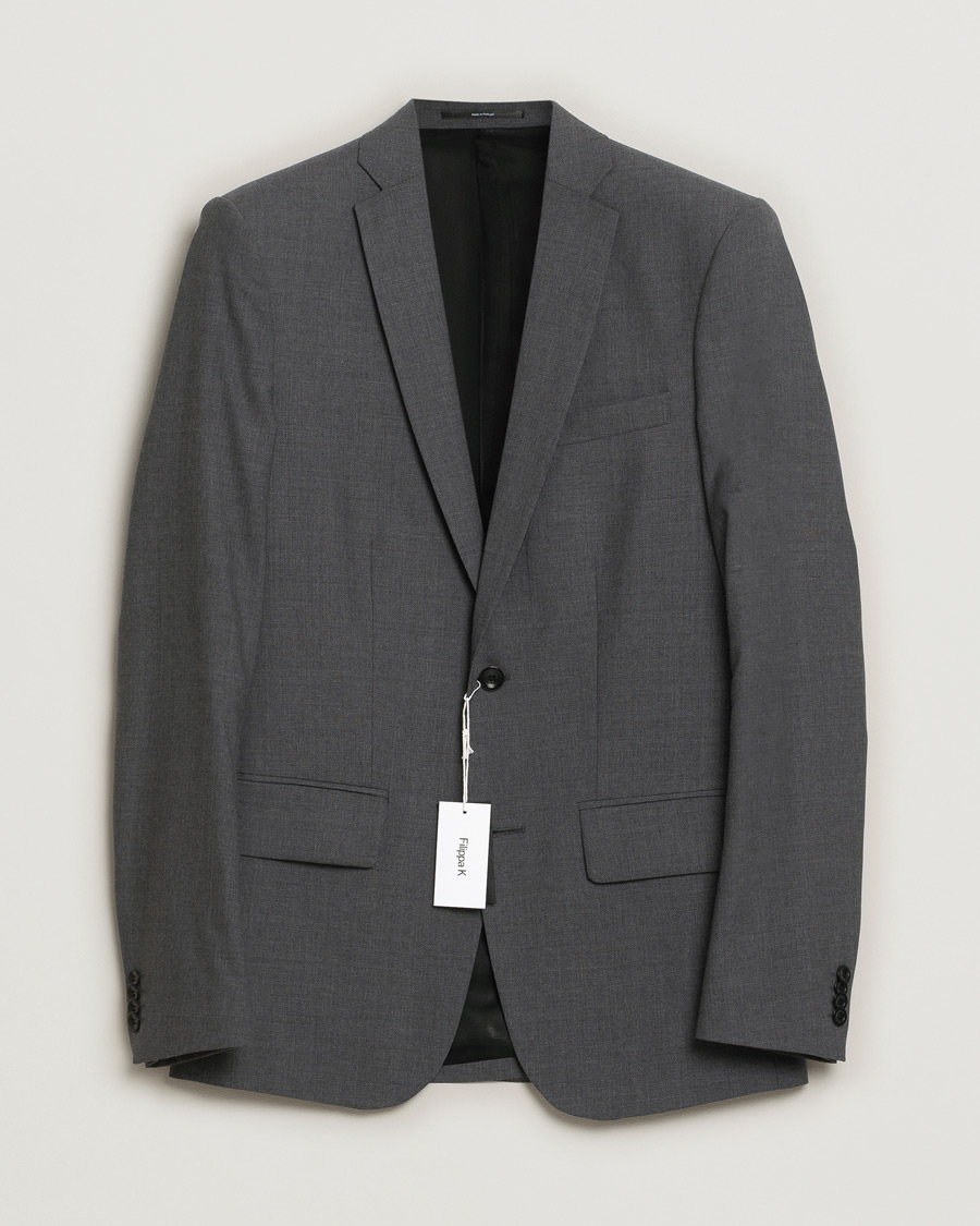 Herren | Pre-owned Sakkos | Pre-owned | Filippa K Tom Cool Wool Jacket Grey Melange 46