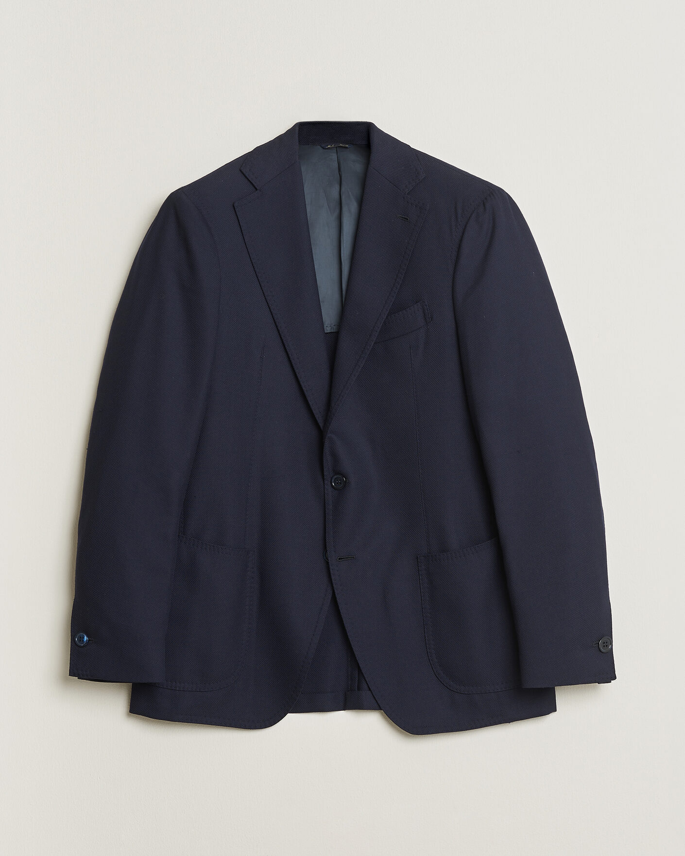 Herren | Pre-owned Sakkos | Pre-owned | Gabo Napoli Navy Hopsack Wool Blazer 50