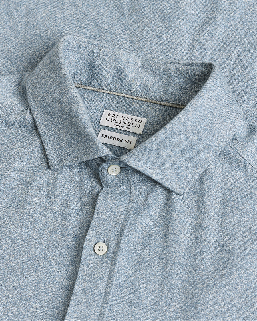 Herren | Brunello Cucinelli Lightweight Jersey Shirt Light Blue L | Pre-owned | Brunello Cucinelli Lightweight Jersey Shirt Light Blue L