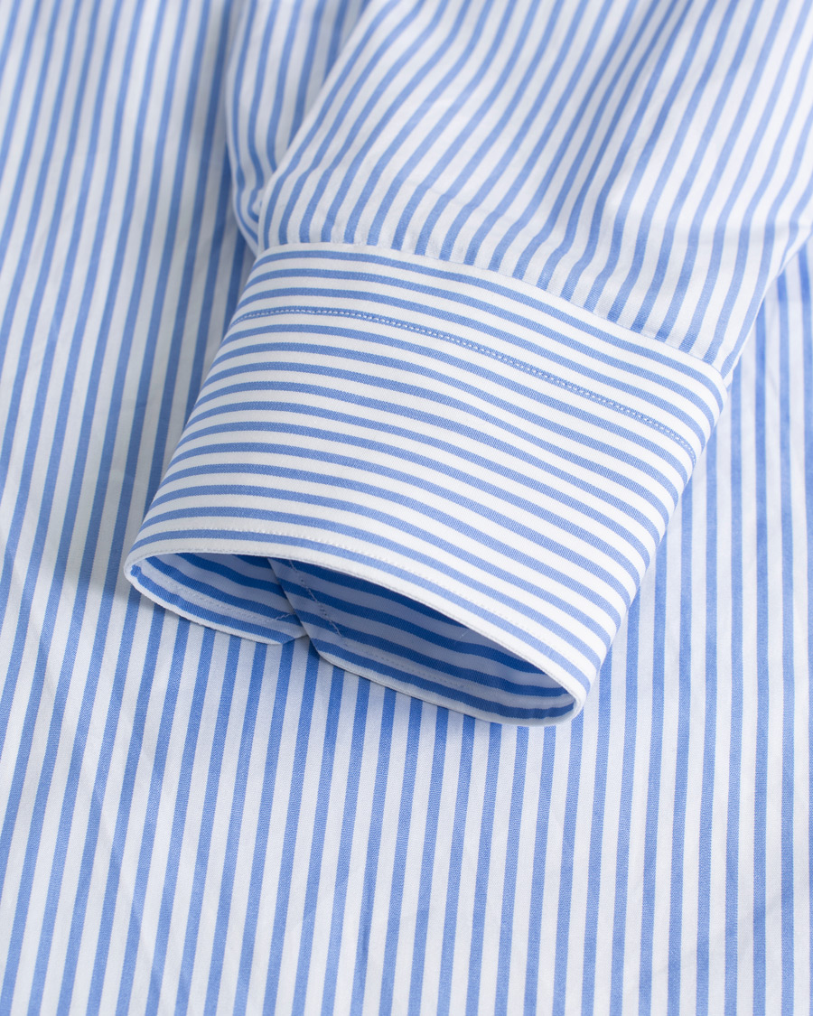 Herren | Hemden | Pre-owned | Kiton Slim Fit Striped Poplin Shirt Light Blue
