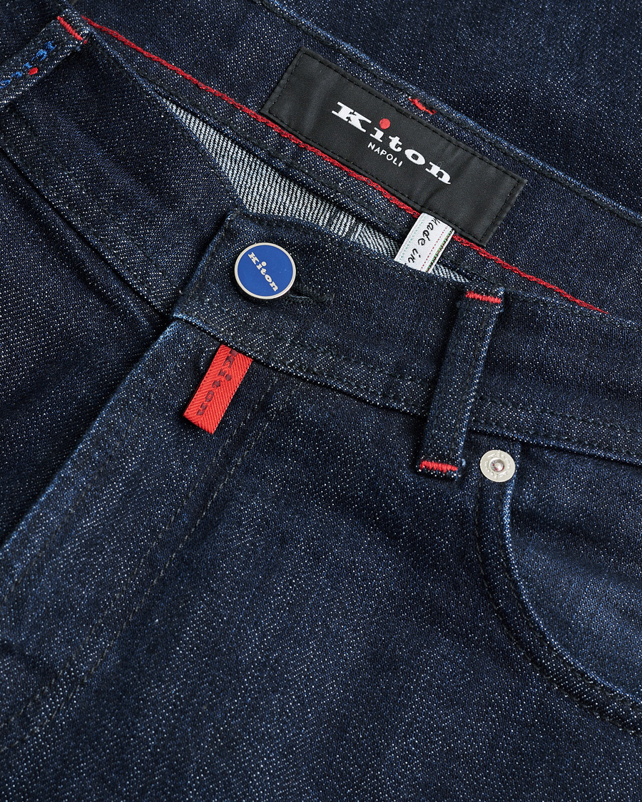 Herren | Pre-owned Jeans | Pre-owned | Kiton Slim Fit Stretch Jeans Dark Blue Wash W32