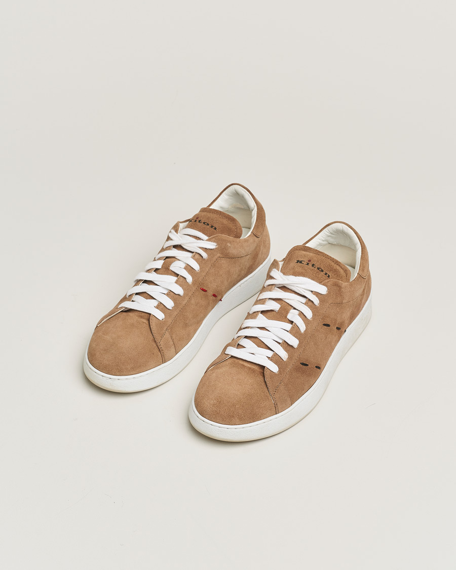 Herren | Kiton Plain Sneakers Dark Brown Suede | Pre-owned | Kiton Plain Sneakers Dark Brown Suede