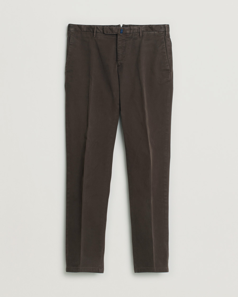 Herren | Hosen | Pre-owned | Incotex Slim Fit Cotton Stretch Chinos Dark Brown