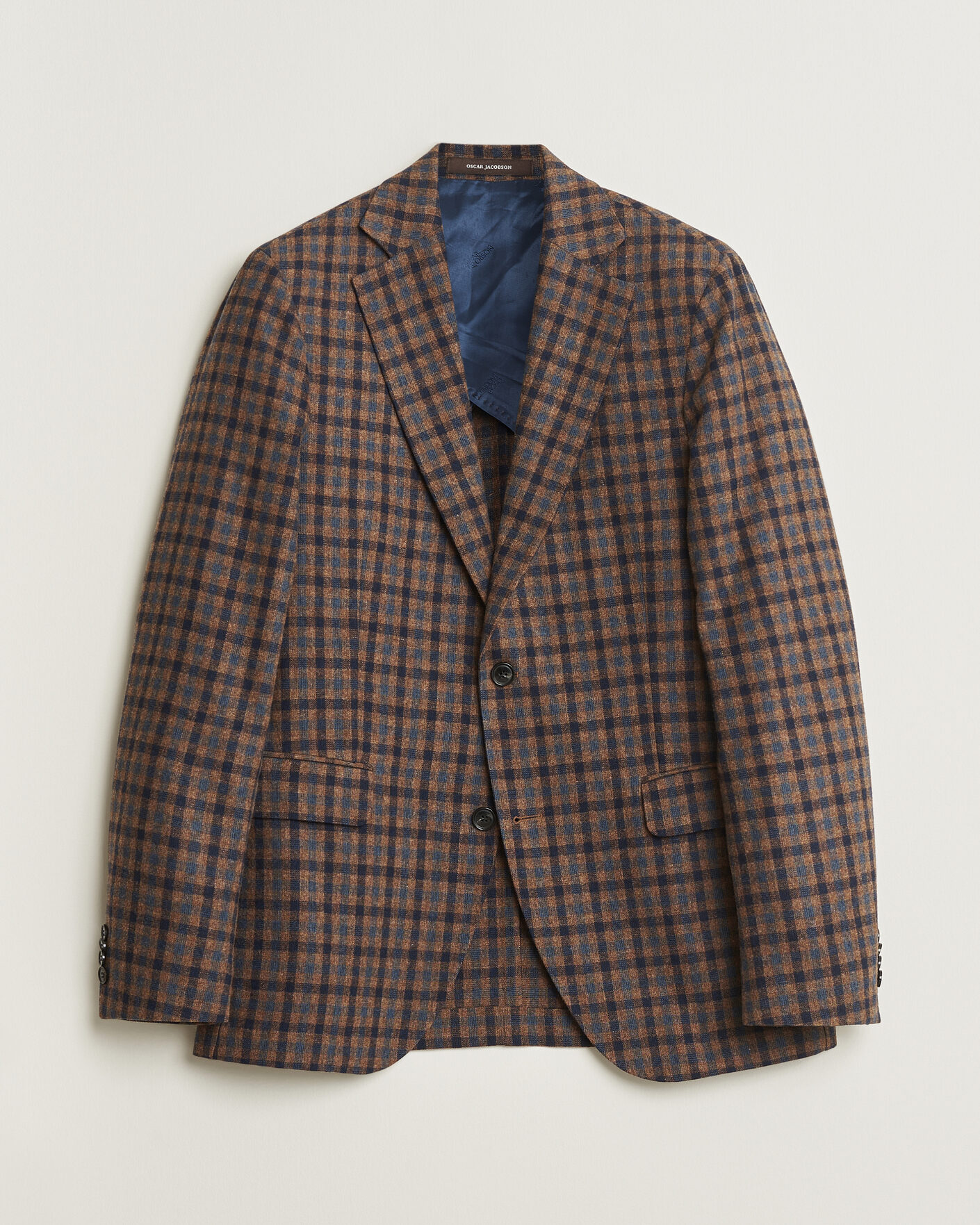 Herren | Pre-owned Sakkos | Pre-owned | Oscar Jacobson Egel Checked Wool Blazer Brown 50
