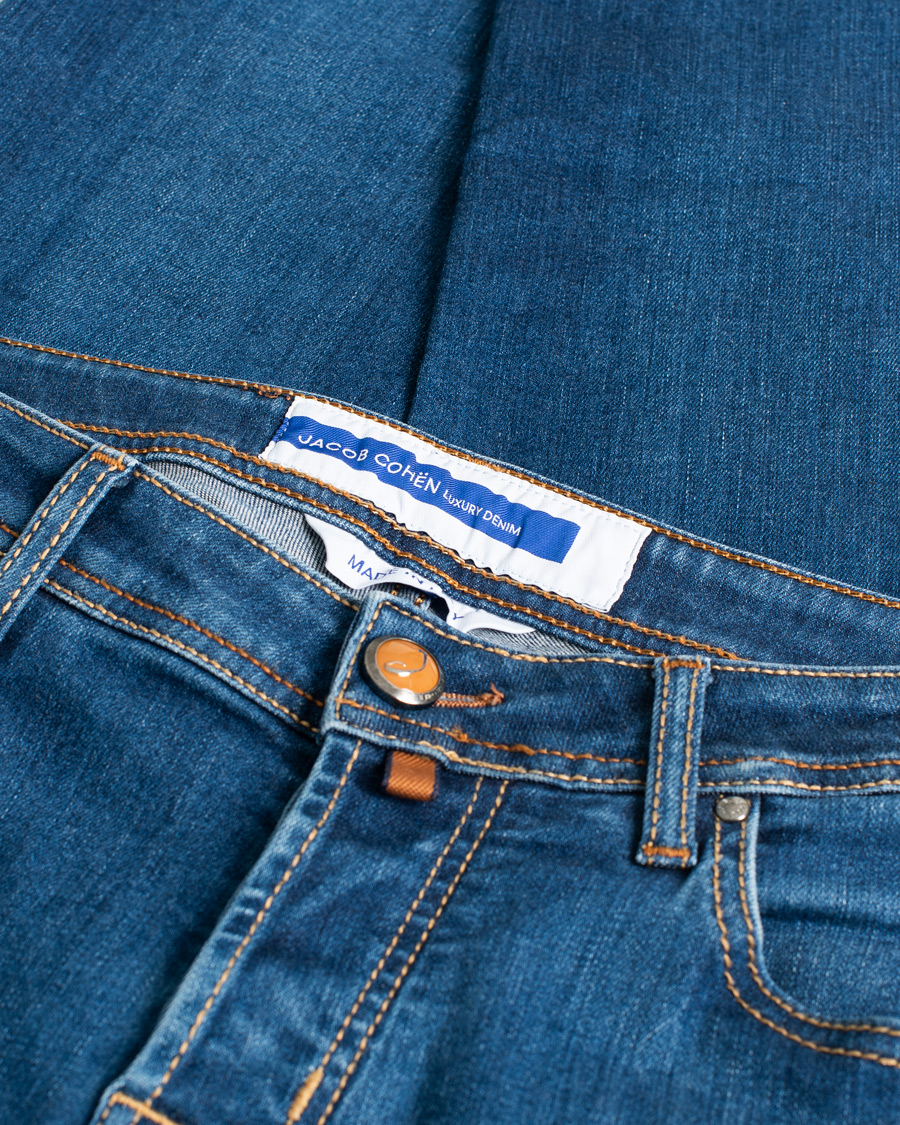 Herren | Jeans | Pre-owned | Jacob Cohën Nick Slim Fit Stretch Jeans Mid Blue