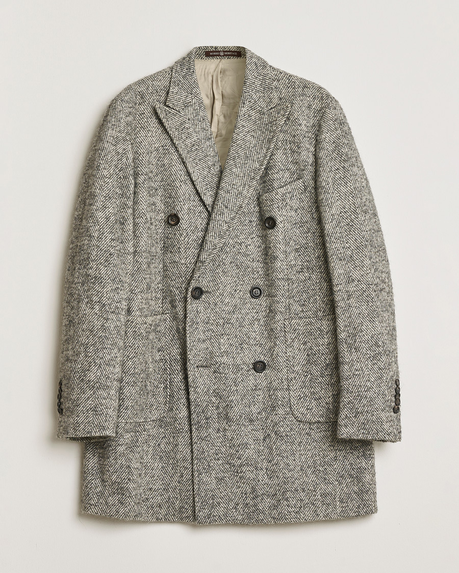 Herren | Pre-owned Jacken | Pre-owned | Morris Double Breasted Herringbone Wool Coat Grey 52