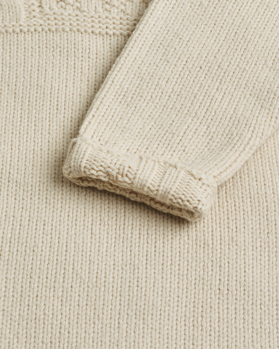 Herren | Polo Ralph Lauren Wool Knitted Aran Rollneck Cream | Pre-owned | Polo Ralph Lauren Wool Knitted Aran Rollneck Cream