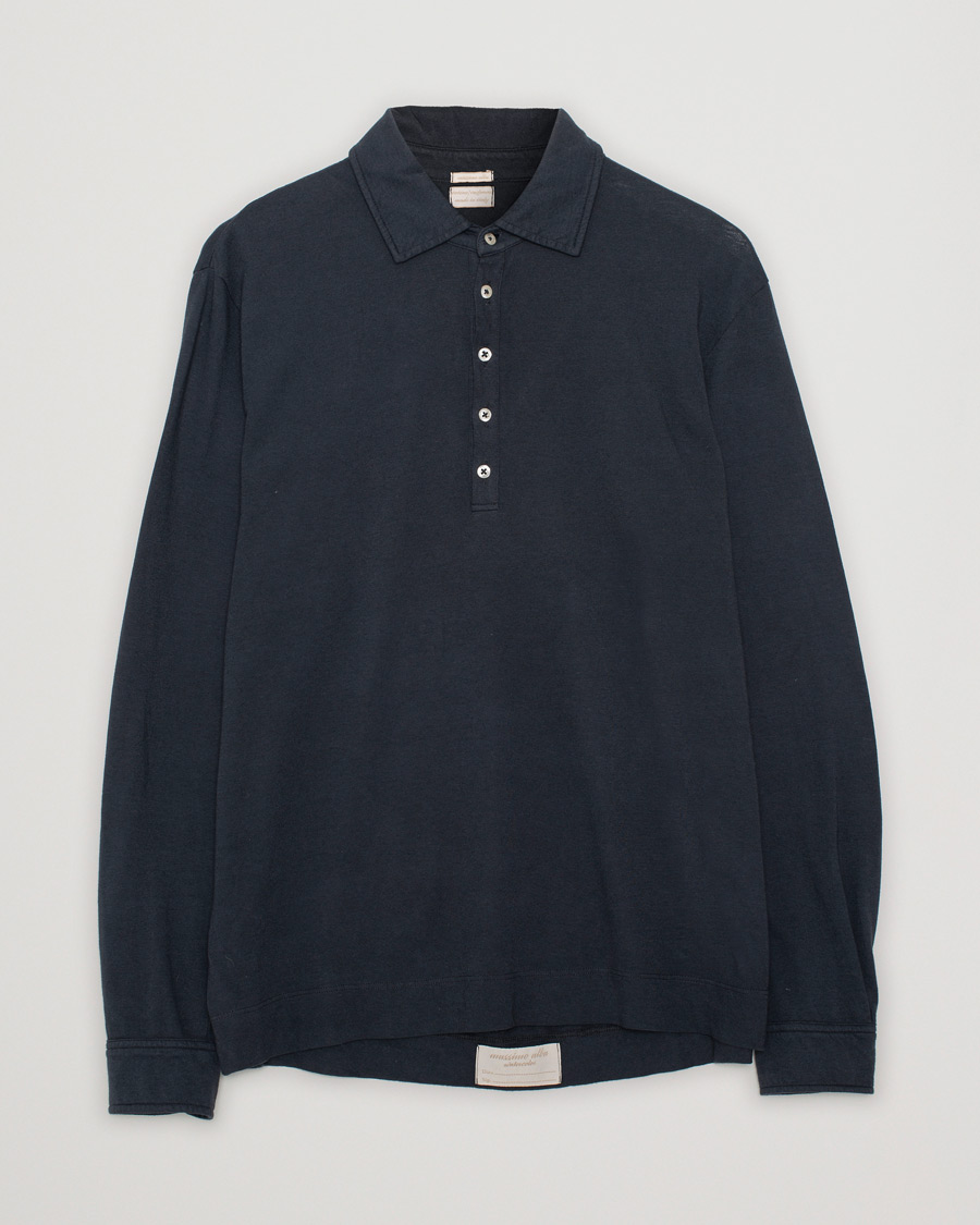 Herren | Pullover | Pre-owned | Massimo Alba Long Sleeve Polo Washed Black S