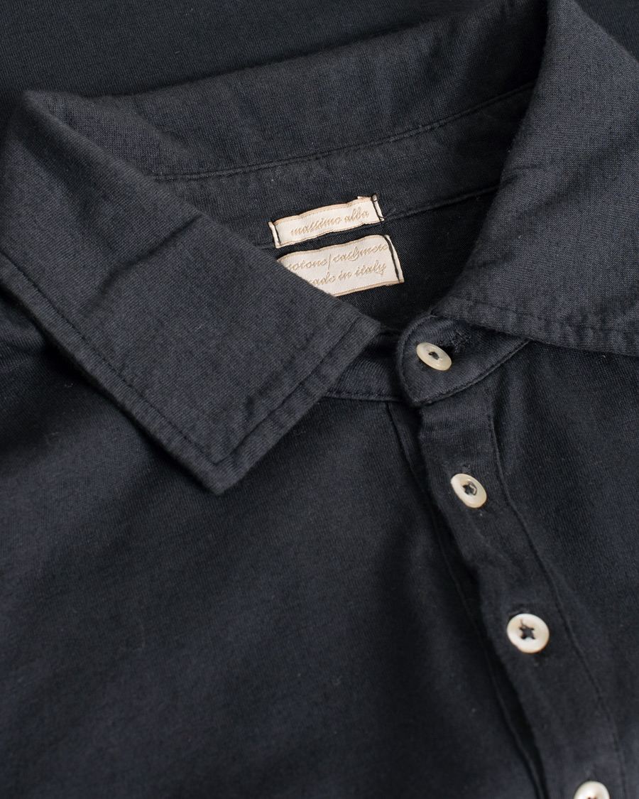 Herren | Pullover | Pre-owned | Massimo Alba Long Sleeve Polo Washed Black S