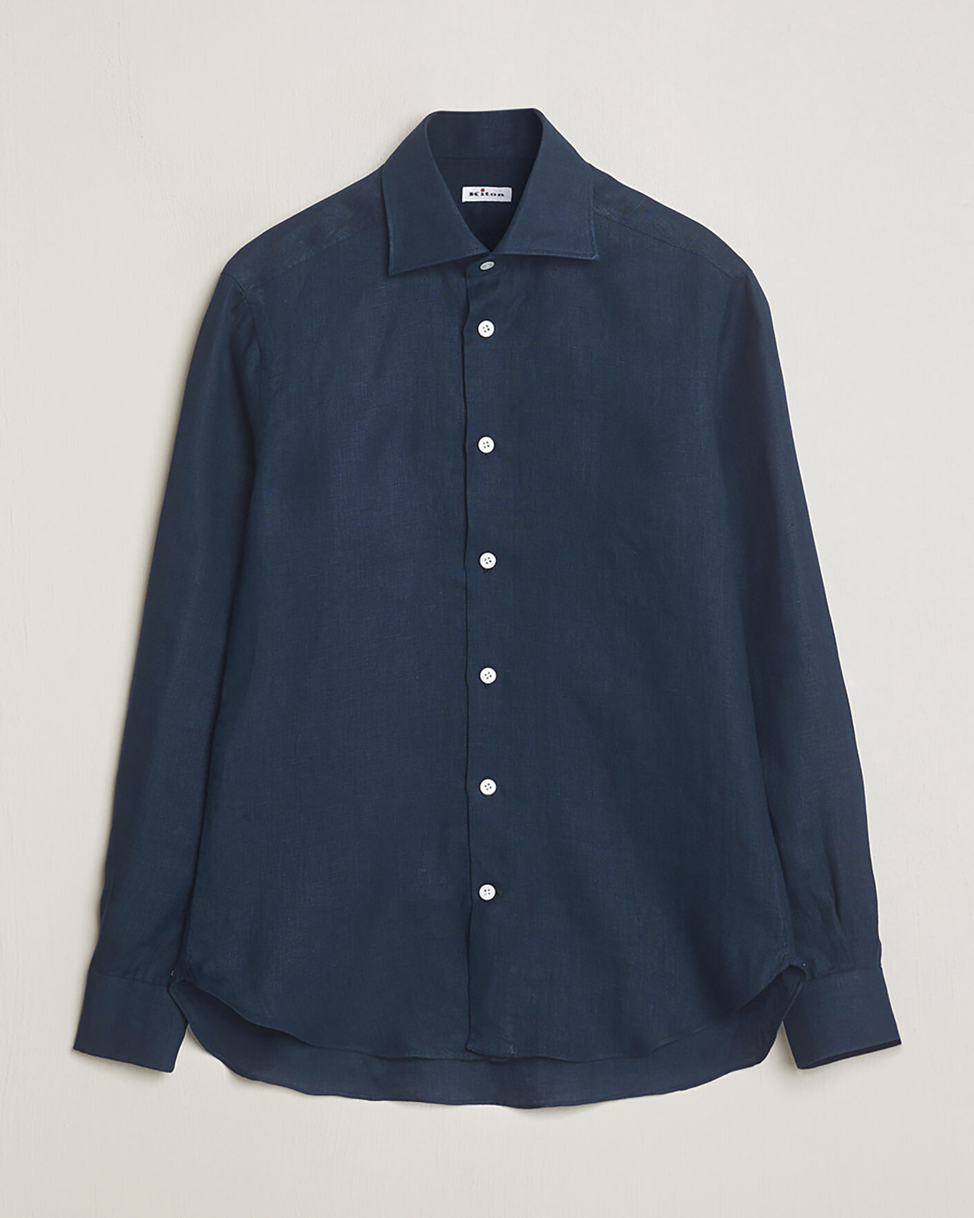 Herren | Pre-owned Hemden | Pre-owned | Kiton Linen Sport Shirt Navy 38 - S