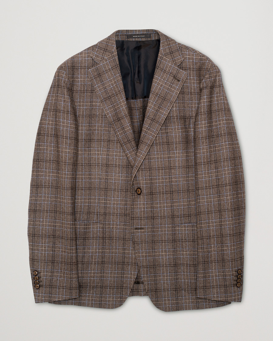 Herren | Sakkos | Pre-owned | Tagliatore Checked Blazer Brown/Navy 52
