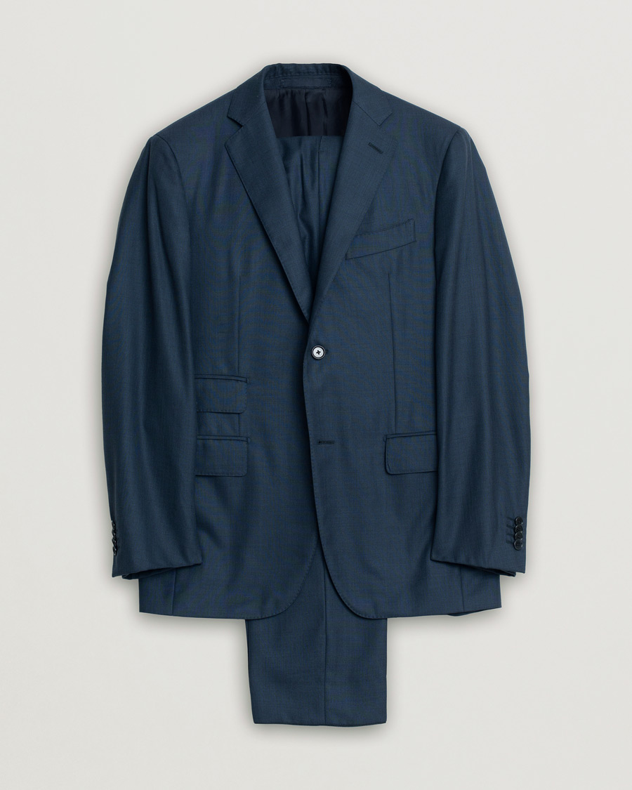 Herren | Pre-owned Anzüge | Pre-owned | Caruso Check Wool Suit Navy 46