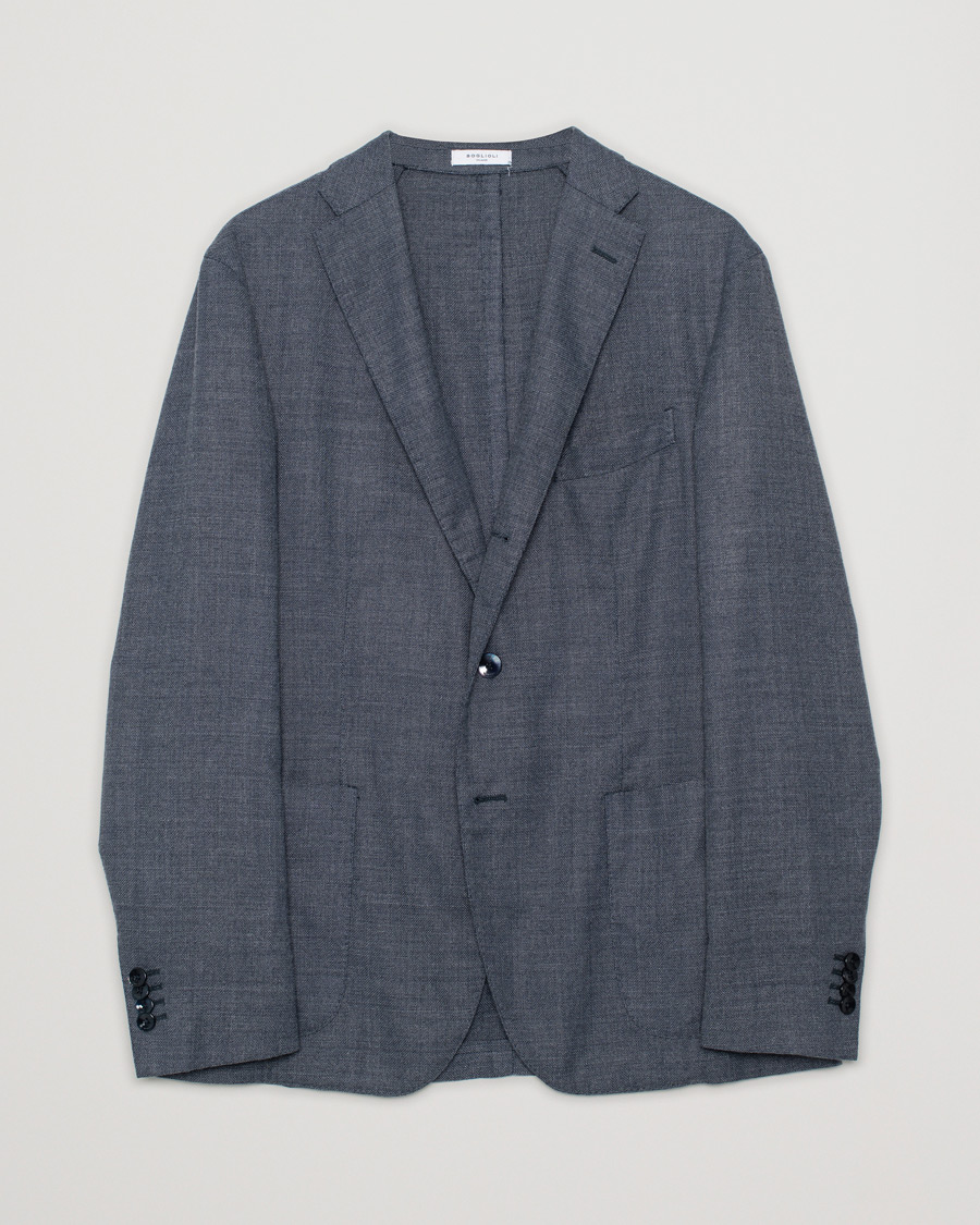 Herren | Boglioli K Jacket Wool Hopsack Blazer Grey 52 | Pre-owned | Boglioli K Jacket Wool Hopsack Blazer Grey 52