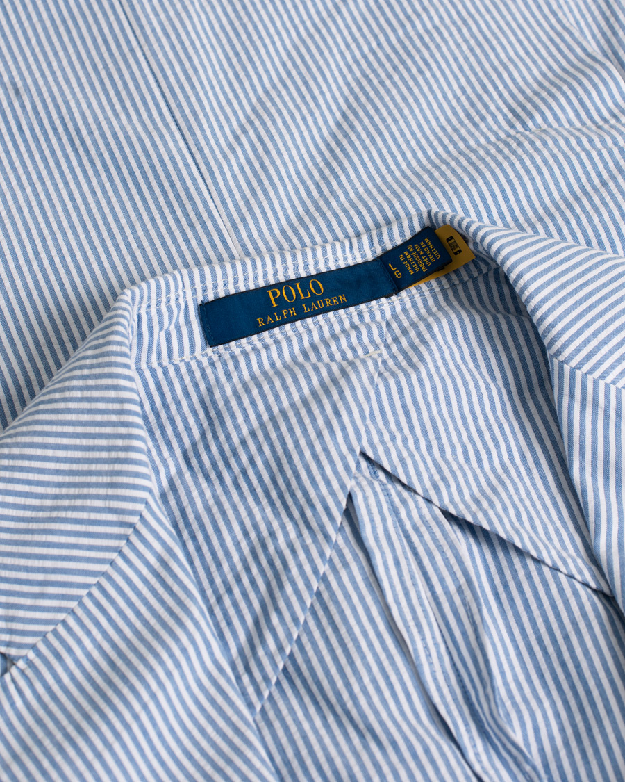 Herren | Sakkos | Pre-owned | Polo Ralph Lauren Seersucker Sportcoat Bright Blue