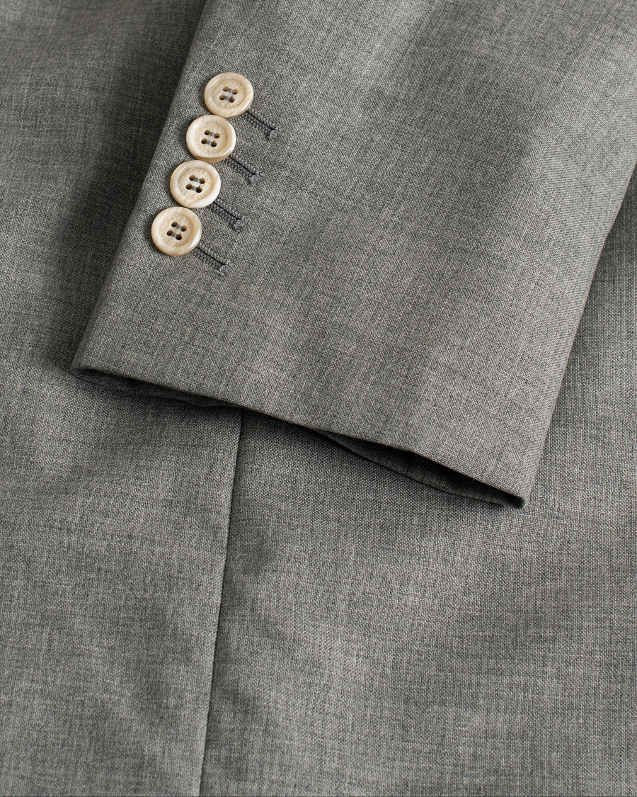Herren | Pre-owned Sakkos | Pre-owned | Brunello Cucinelli Peak Lapel Wool Blazer Light Grey