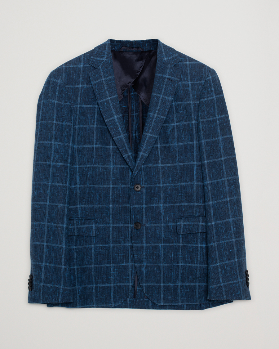 Herren | Sakkos | Pre-owned | Hugo Boss Nobis Checked Blazer Dark Blue 46