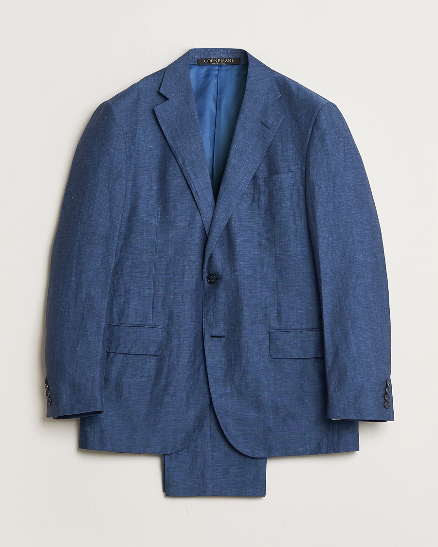 Herren | Pre-owned Anzüge | Pre-owned | Corneliani Linen/Wool Blend Suit Blue 52