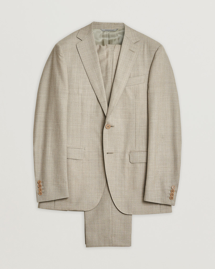 Herren | Pre-owned Anzüge | Pre-owned | Canali Wool Suit Beige Melange 48