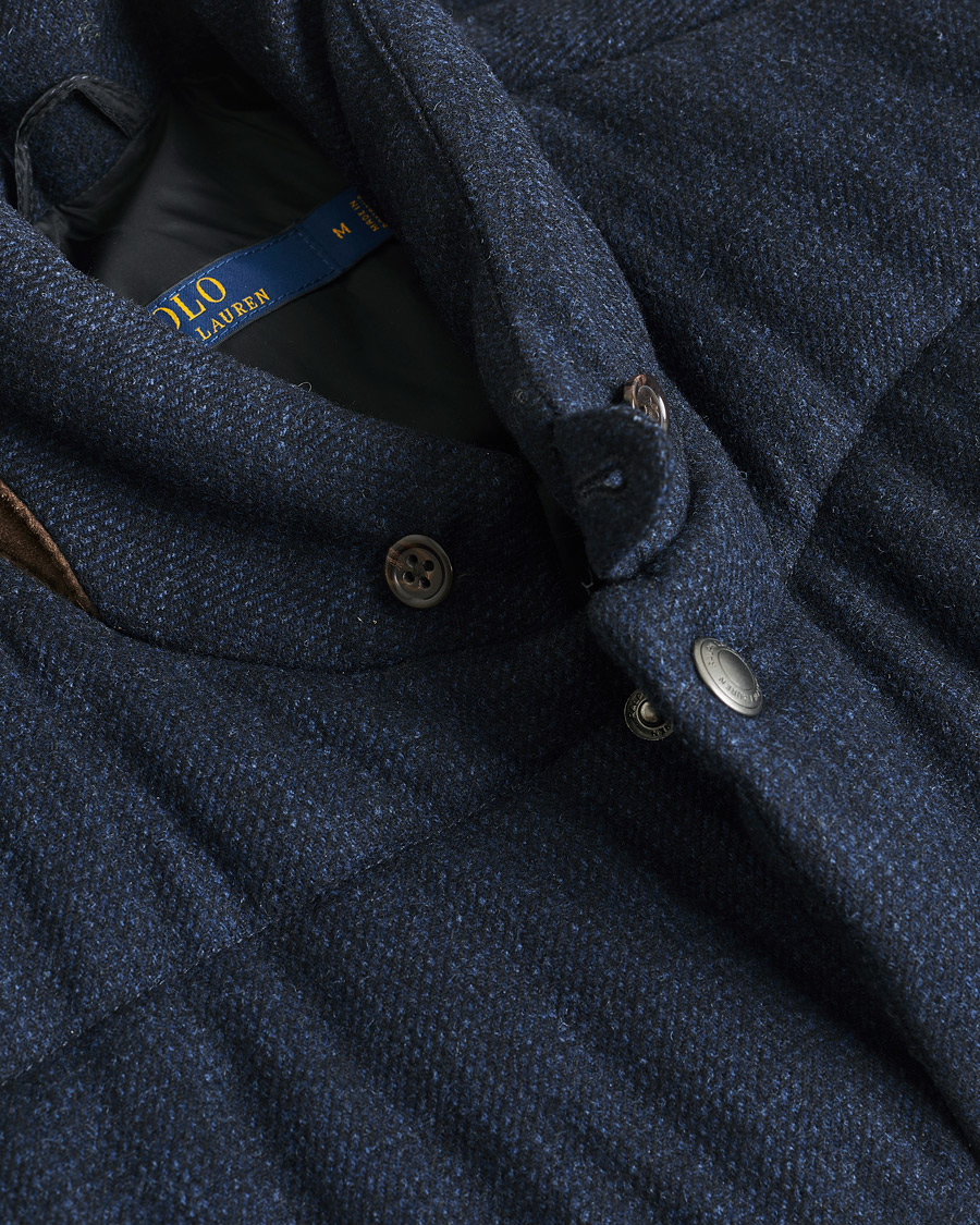 Herren | Polo Ralph Lauren Flannel Wool Vest Navy M | Pre-owned | Polo Ralph Lauren Flannel Wool Vest Navy M