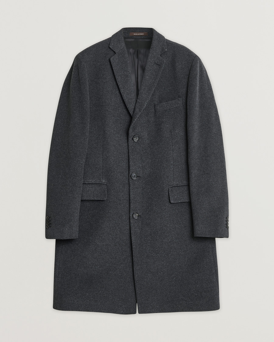 Herren | Oscar Jacobson Savile Row Wool/Cashmere Coat Dark Grey 52 | Pre-owned | Oscar Jacobson Savile Row Wool/Cashmere Coat Dark Grey 52