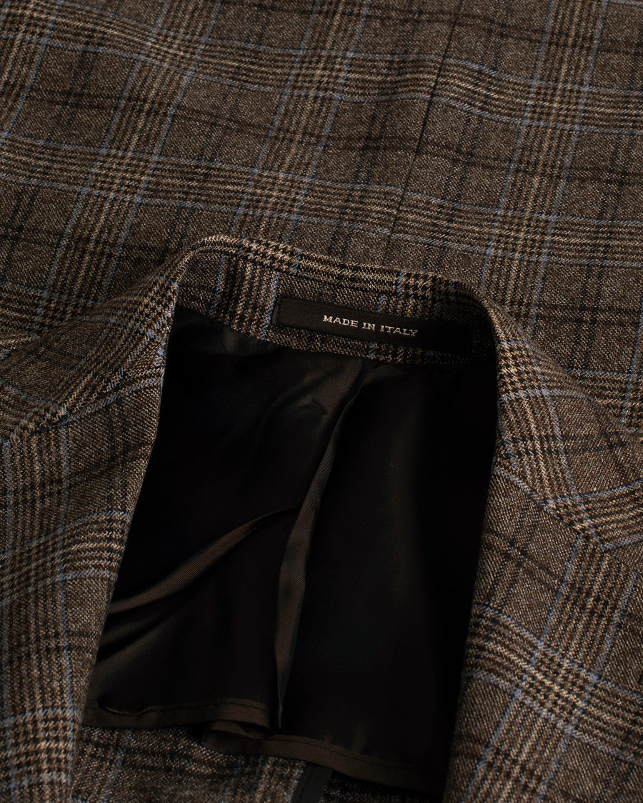 Herren | Sakkos | Pre-owned | Tagliatore Check Wool Blazer Brown 48