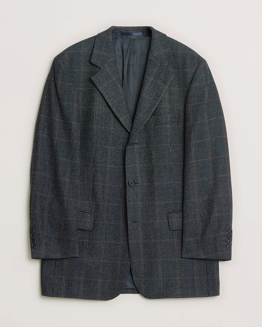 Herren | Pre-owned Sakkos | Pre-owned | BOSS Vintage Wool Checked Blazer Navy 48