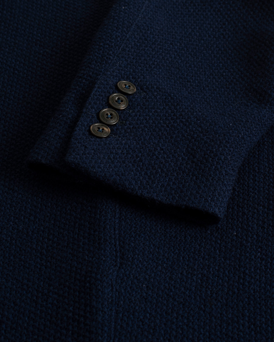 Herren | Sakkos | Pre-owned | L.B.M. 1911 Knitted Punto Wool Structure Blazer Navy