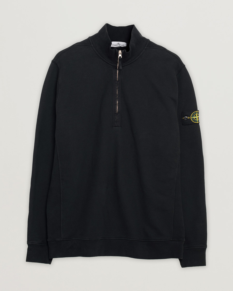 Herren | Pullover | Pre-owned | Stone Island Garment Dyed Fleece Half Zip Black