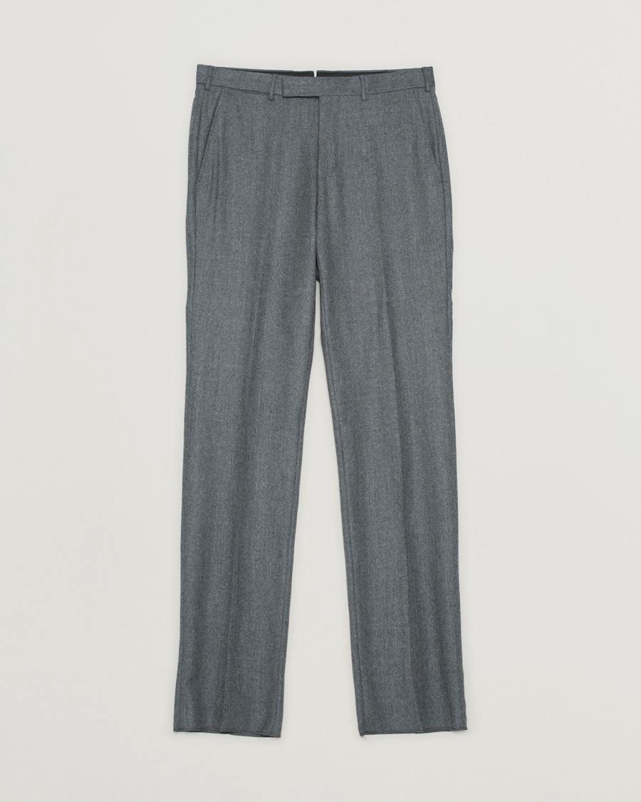 Herren | Hosen | Pre-owned | Zegna Carded Flannel Trousers Grey Melange