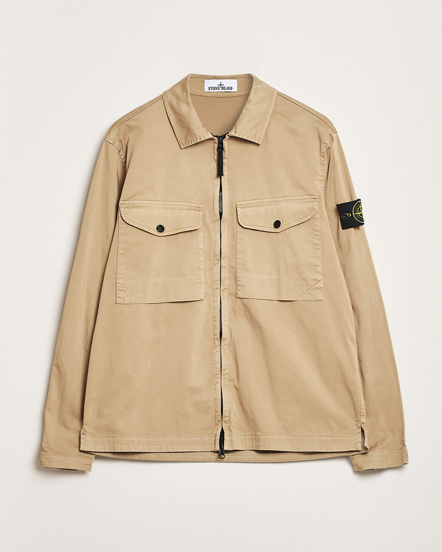Herren | Pre-owned Jacken | Pre-owned | Stone Island Cotton Stretch Zip Overshirt Biscuit XL