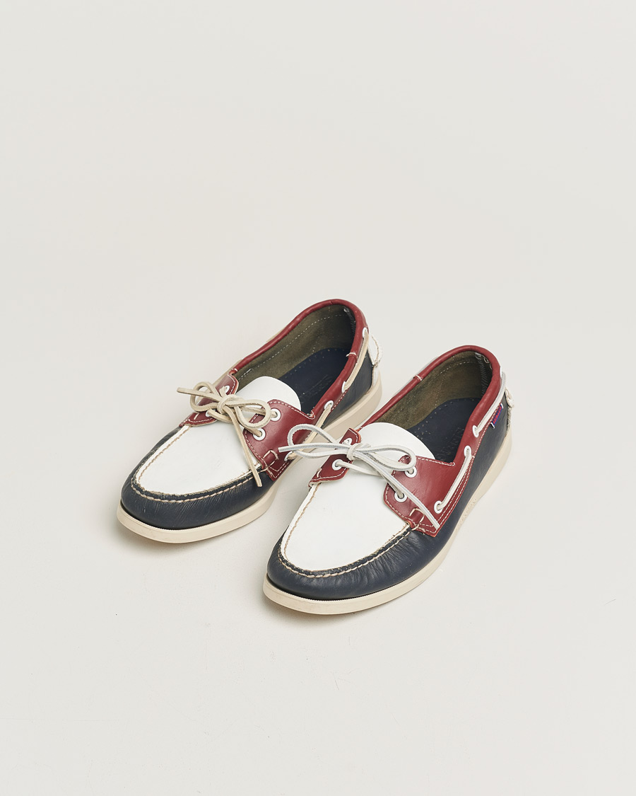 Herren | Sebago Docksides Navy/Red/White US11,5 - EU46 | Pre-owned | Sebago Docksides Navy/Red/White US11,5 - EU46