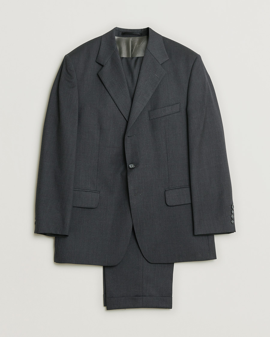 Herren | Oscar Jacobson Vintage Wool Suit Dark Grey 50 | Pre-owned | Oscar Jacobson Vintage Wool Suit Dark Grey 50