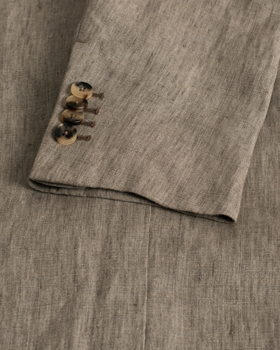 Herren | Pre-owned Sakkos | Pre-owned | Zegna Unconstructed Linen Blazer Beige 50