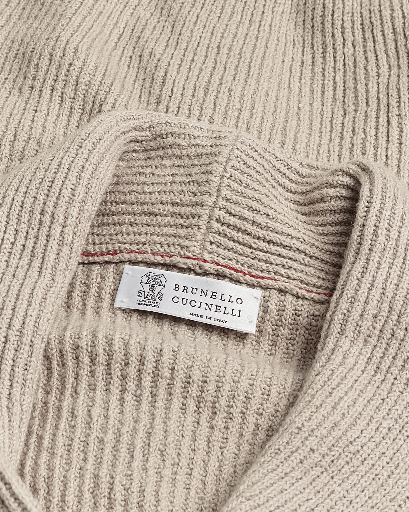 Herren | Pre-owned Pullover | Pre-owned | Brunello Cucinelli Heavy Rib Shawl Cardigan Beige 52