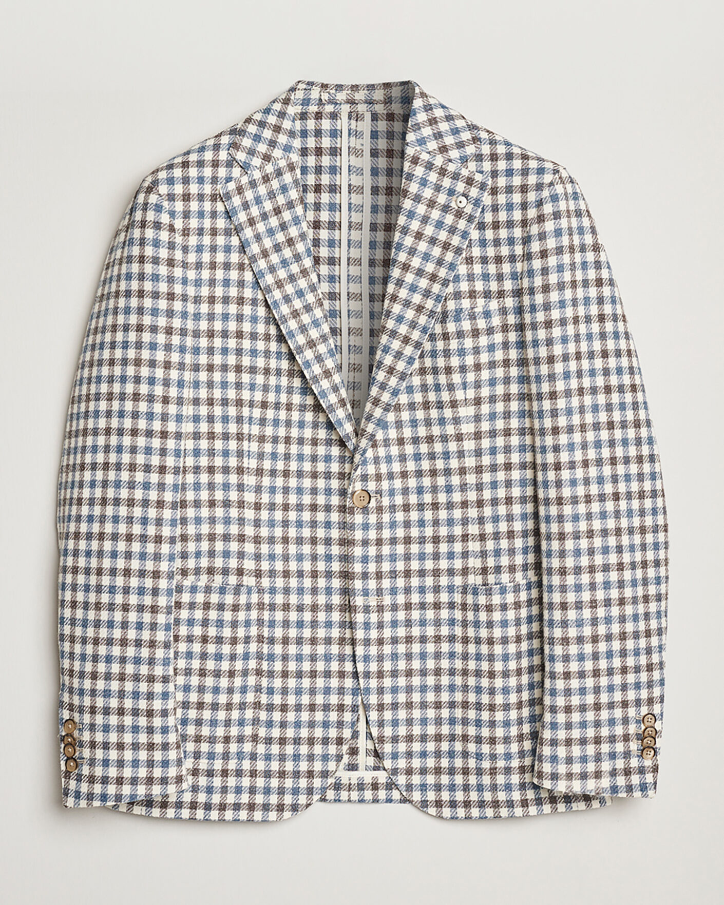 Herren | Pre-owned Sakkos | Pre-owned | L.B.M. 1911 Jack Regular Fit Checked Blazer Blue/Brown 52