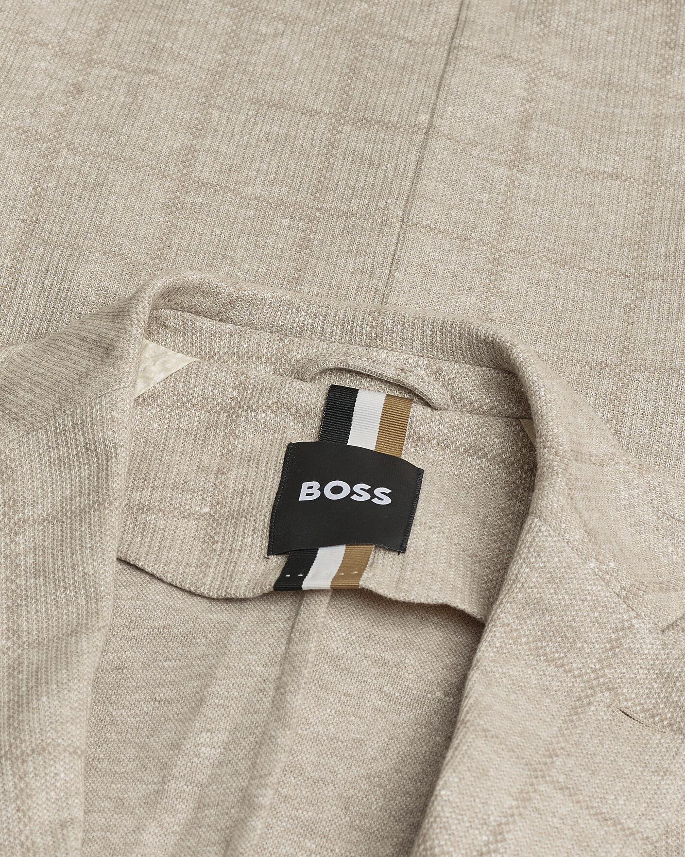Herren | Pre-owned Sakkos | Pre-owned | BOSS BLACK Hanry Checked Jersey Patch Pocket Blazer Beige 50