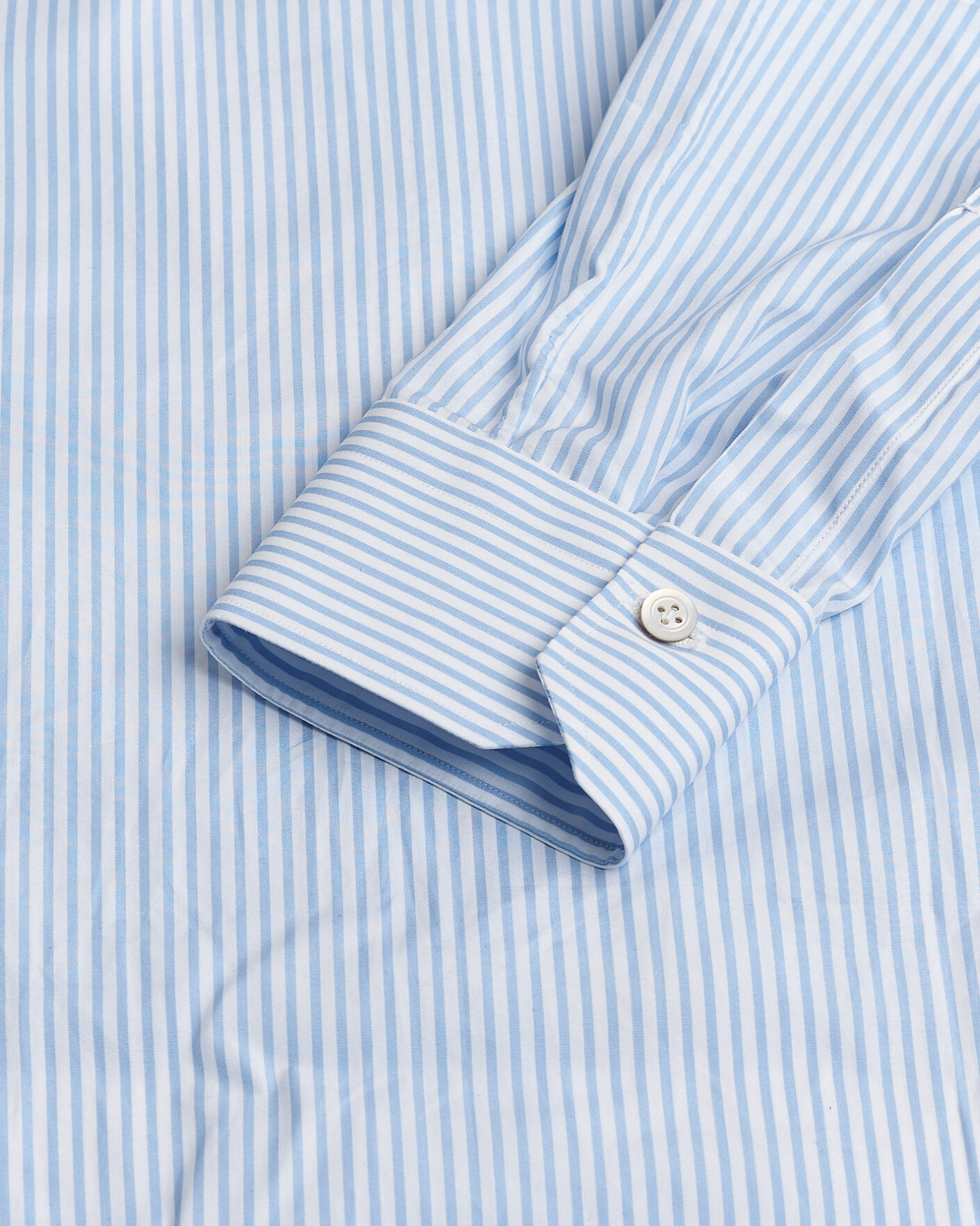 Herren | Kiton Cotton Dress Shirt Light Blue Stripe 40 - M | Pre-owned | Kiton Cotton Dress Shirt Light Blue Stripe 40 - M
