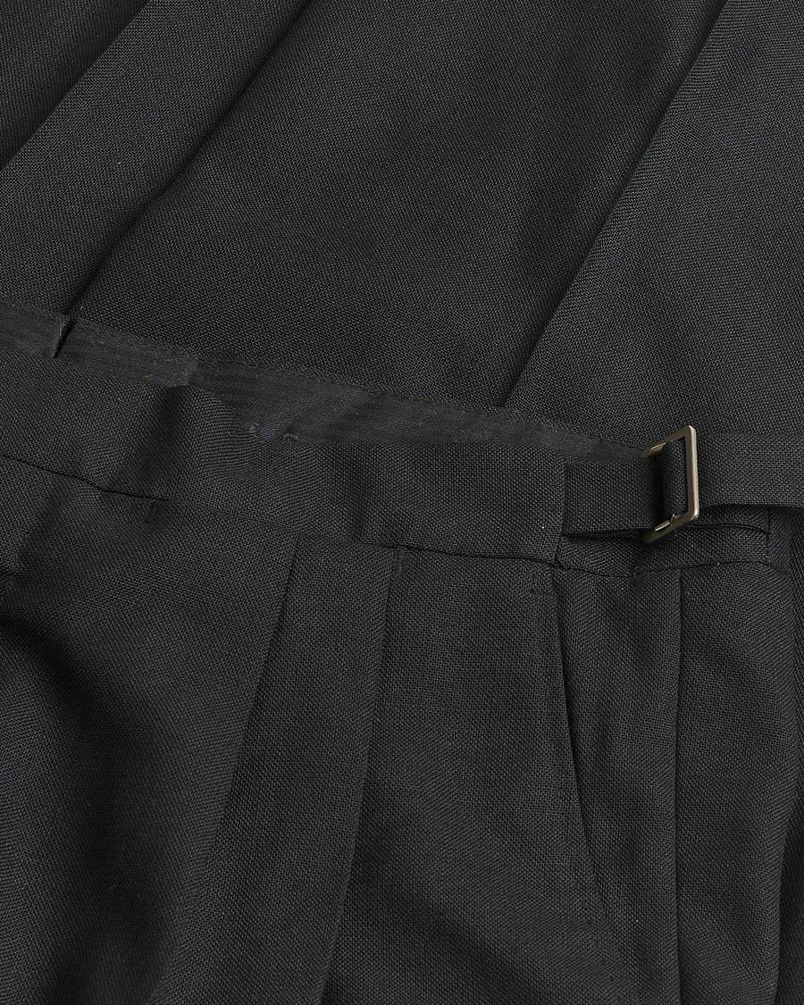 Herren | Pre-owned Hosen | Pre-owned | Berg&Berg High Waisted Double Pleated Wool Trousers Black 52