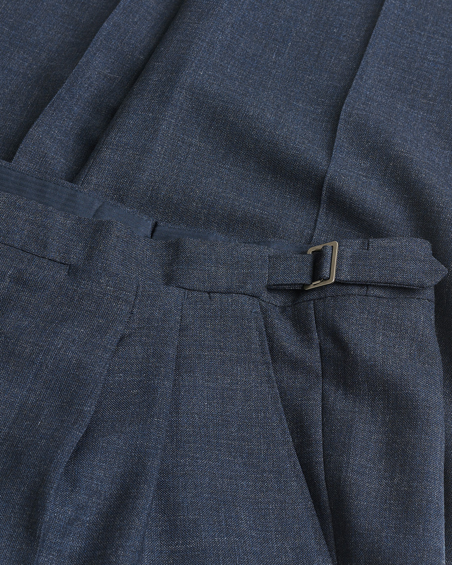 Herren | Pre-owned Hosen | Pre-owned | Berg&Berg High Waisted Double Pleated Wool Trousers Blue 52