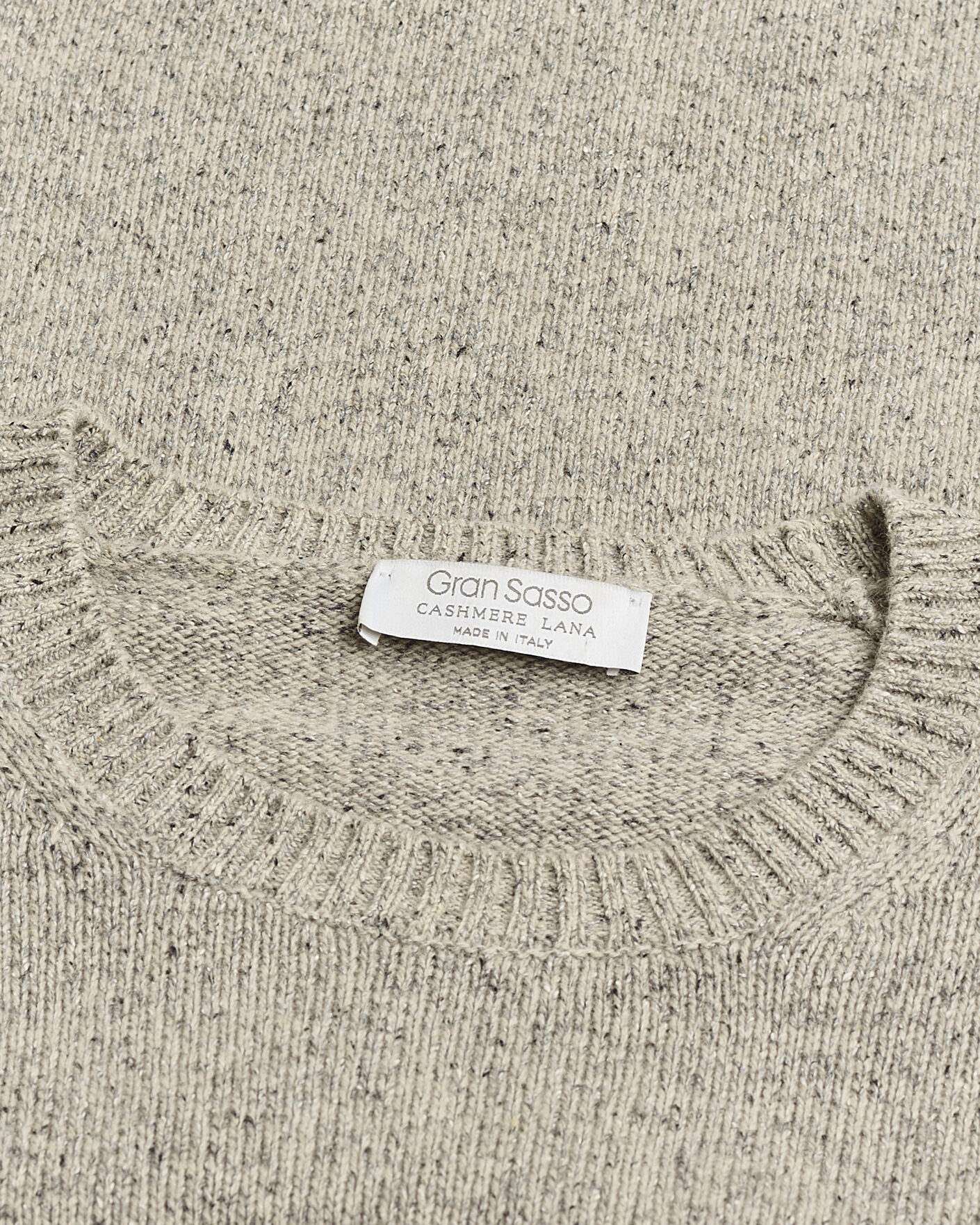 Herren | Pre-owned Pullover | Pre-owned | Gran Sasso Cashmere & Silk Blend Crew Neck Grey Melange 48