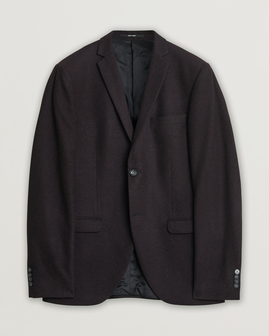 Herren | Pre-owned Sakkos | Pre-owned | Tiger of Sweden Flannel Wool Blazer Burgundy 48