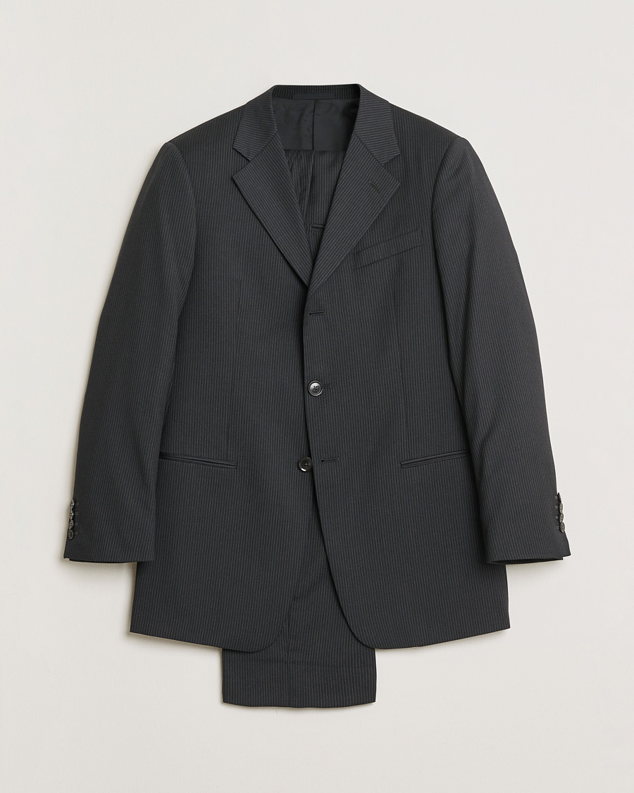 Herren | Pre-owned Anzüge | Pre-owned | Armani Collezioni Pinstriped Wool Suit Dark Grey 50